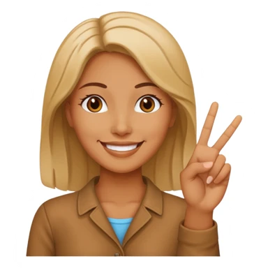 a woman says peace with her hand sticker