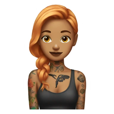 Girl getting a tattoo  sticker