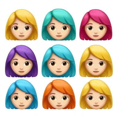 una cabeza con pelo de diferentes colores sticker