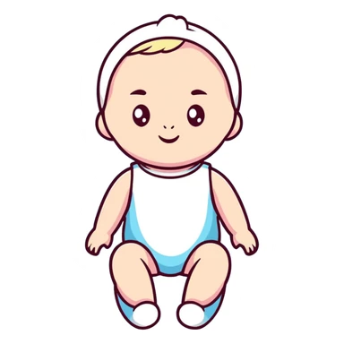 Pastel blue baby doll toy sticker