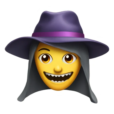 Scary hat on a lady sticker