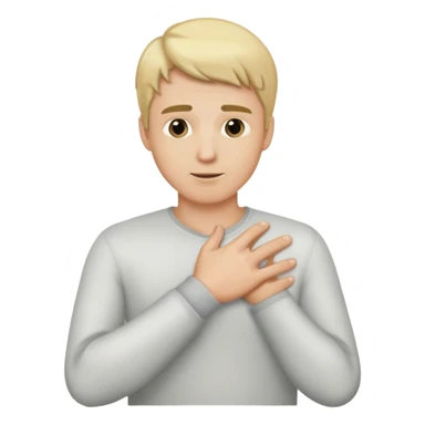 a blonde man put his hand left to his chest sticker