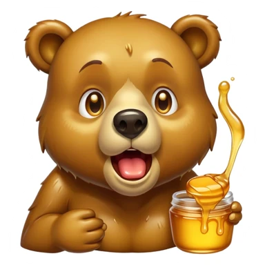 Bear drooling over honey sticker