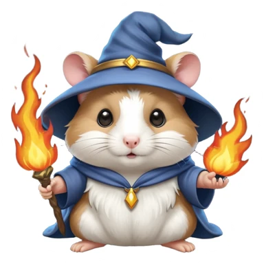 wizard hamster summoning fire sticker
