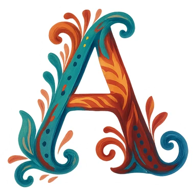 the letter A, creative style, visually distinct, no background sticker