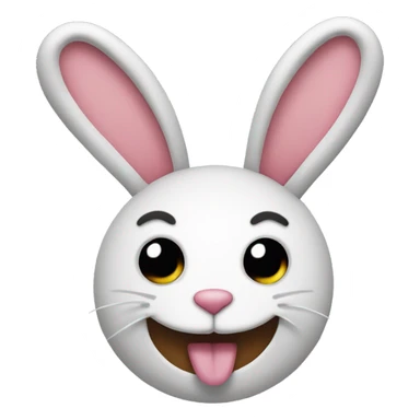 Silly face with a bunny on its head sticker