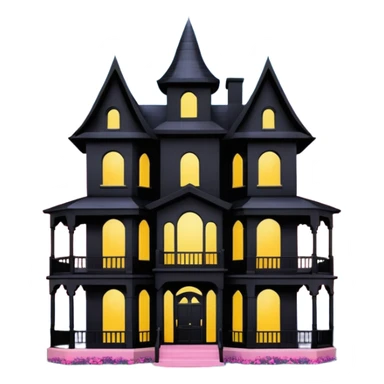 Barbie’s and Batman’s 6 story tall haunted dream house with complete wrap-around porch  sticker