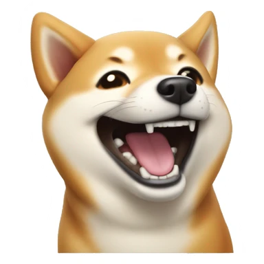 shiba inu laughing sticker