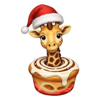 Christmas giraffe and cinnamon roll sticker