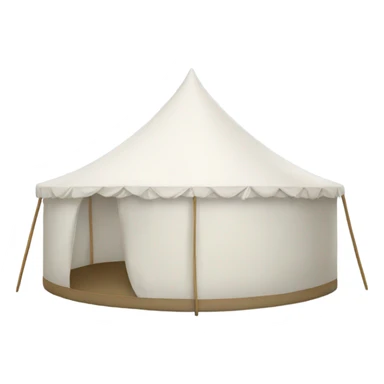 White circular tent sticker