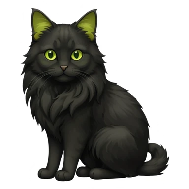 main coon black cat with green yellowish eyes full body sticker