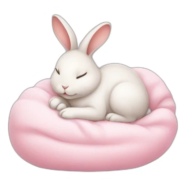 baby rabbit sleeping with heart sticker