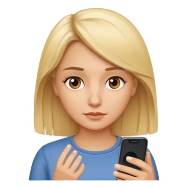 Brown eye blondie on her phone sticker