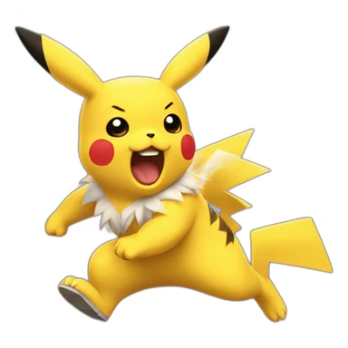 rushing pikachu sticker
