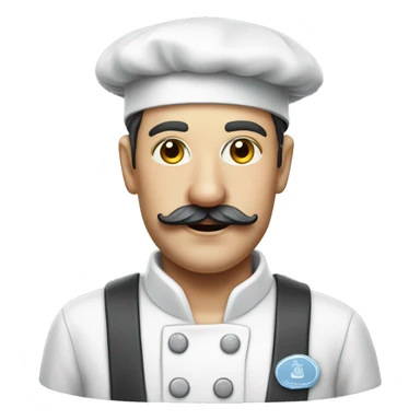 Photorealistic milkman with a mustache and a chef's hat sticker