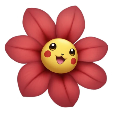 Red Pikachu flower sticker