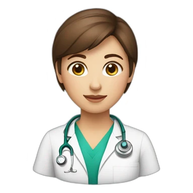 Vet surgeon girl short Brown hair sticker