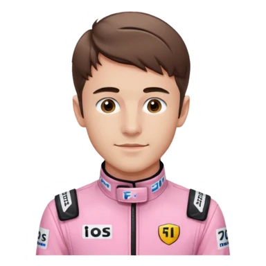 F1 driver Charles Leclerc wearing pink racing overall sticker