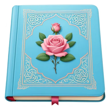 Light blue Quran with rose  sticker
