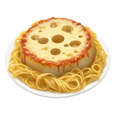 Cheese wheel in spaghetti sticker