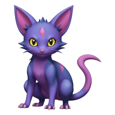 Sneasel-Purrloin-Nidorino-Fakémon-hybrid-creature (full body)  sticker