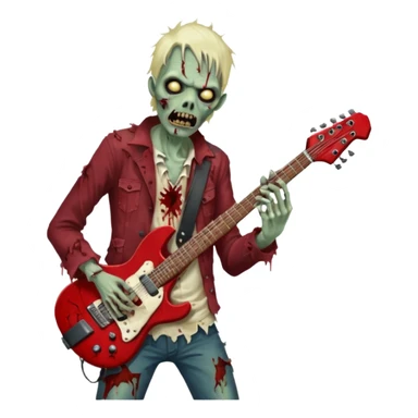 Zombie playing a heavy metal guitar sticker