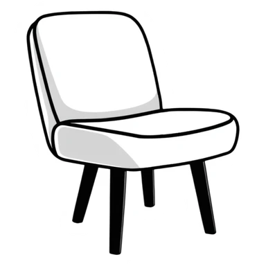 black and white chair, monochrome sticker