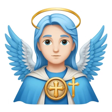 saint emblem light blue wings sticker