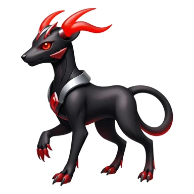 Shiny Gothic Exotic Futuristic Houndoom-Genesect-Pokémon-Fakémon-hybrid-creature sticker