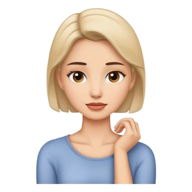 create a woman holding her neck  sticker