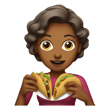 Woman eating tacos sticker