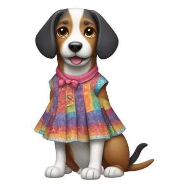 Dog wearing a dress sticker
