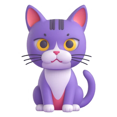 cat with a sad face sticker