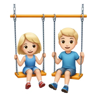 two children on swings, happy and energetic sticker