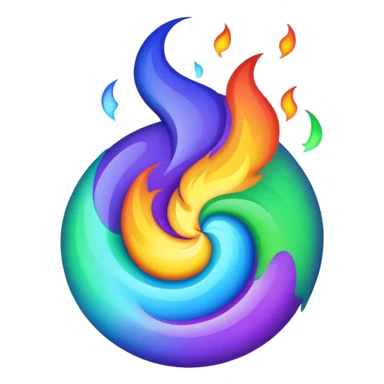 green blue and purple fire sticker