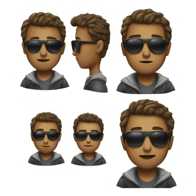 hacker look boy with sunglass sticker