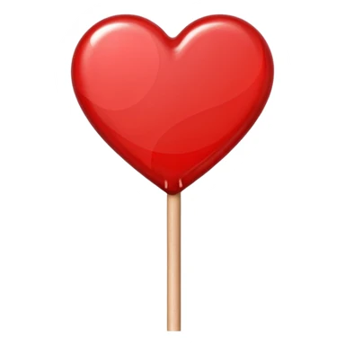 heart shaped semi transparent red lollipop on a stick sticker