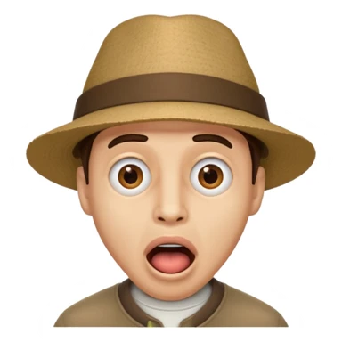 homme créole réunionnais  étonné  bouche ouverte avec chapeau sticker