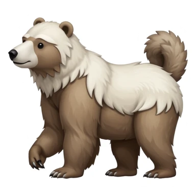 Brown polar bear with a wolf’s tail sticker