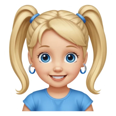 Baby Spice with blue eyes, ponytails hair sticker
