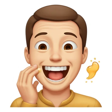 Man choking himself laughing  sticker