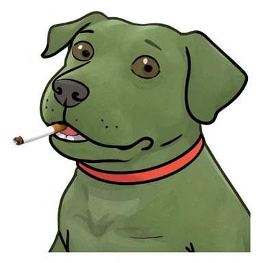Dog smoking a blunt sticker