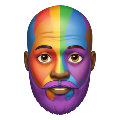  Gay African Man with rainbow skin with beard and bald head  sticker
