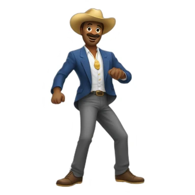 Hombre mayor con canas y bailando salsa sticker