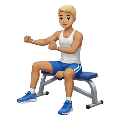 blue shorts seated rows exercise sticker