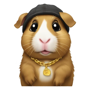 rapper guinea pig with a gold chain sticker