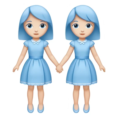 bonequinhos de papel azuis de mãos dadas sticker