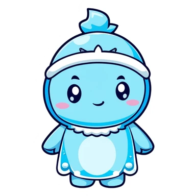 shivering character frozen in ice sticker
