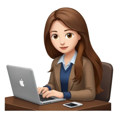 mujer pelo castaño largo  ganando dinero online sticker