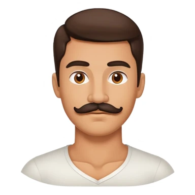 Hot brunette guy with a mustache sticker